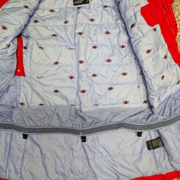 The North Face Womens Ski Jacket Red Insulated Full Zip Hooded Parka Size S - Picture 9 of 16